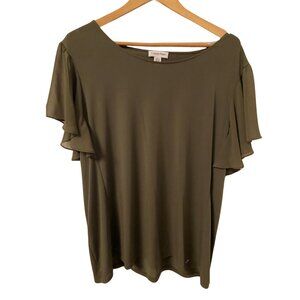 Olive Green Calvin Klein Flowy Top, Size: XL